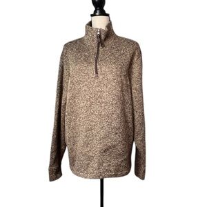Old Navy XL Men’s Brown Heathered Quarter-Zip Pullover Sweater – Made in Egypt